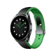 Xiaomi Watch S2 46 mm siyah akıllı saat, yuvarlak kadran ve yeşil detaylı kayışla önden görünür.