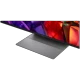 LG 75MRGB96B6B Ultra HD 4K TV, ince çerçeveli ekranı ve geniş gri standıyla önden görünüm