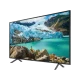 Samsung 55RU7105 Ultra HD 4K LED televizyon; genel renk, manzara ekranıyla önden görünüm