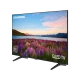 Grundig 55 GHQ 9100 Ultra HD 4K LED televizyon, çiçekli göl manzarası gösteren ince ekranıyla önden görünüm