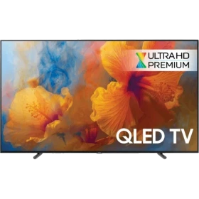 Samsung 65Q9F Ultra HD 4K QLED TV vitrinde, canlı renkli ekran ve Ultra HD Premium yazısı görünüyor