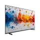 Vestel 70QG9840 Ultra HD 4K QLED televizyon, siyah ince çerçevesinde renkli soyut görüntü gösteriyor