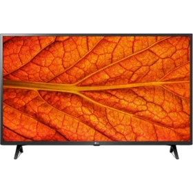 LG 43LM6370PLA 43 inç Full HD LED televizyon, canlı turuncu doku ekranı ile vitrin görünümü