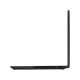 Gri Lenovo ThinkPad T14 G6 21QC00CKTX iş ve ofis laptopu, ince gövdesiyle yandan açık görünümde