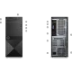Dell Vostro 3670 masaüstü bilgisayarın siyah ön ve arka panel görünümü