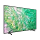 Samsung 43DU8000 Ultra HD 4K LED televizyon; renkli soyut ekran görüntüsüyle şık siyah tasarım