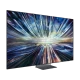 Samsung 75QN900D Ultra HD 8K QLED televizyon; ışık efektli şehir manzarası ekranda canlı renklerle.