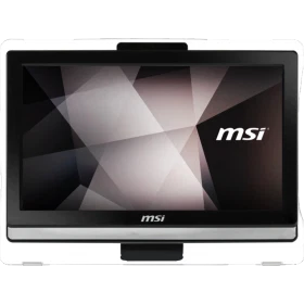 MSI PRO AA8C-102TR-X masaüstü bilgisayarın siyah çerçeveli geniş ekranı ve önden görünümü