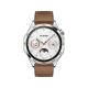 Huawei Watch GT 4 46mm kahverengi deri kayışlı, beyaz kadranlı akıllı saat