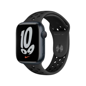 Apple Watch Nike Series 7 45 mm gece yarısı alüminyum kasa ve Nike spor kordonlu akıllı saat