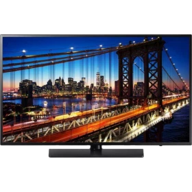 Samsung HG43EF690DB Full HD LED TV, şehir manzaralı ekranla vitrin görseli, genel siyah renk