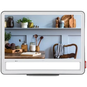 Vestel 24HA9520G HD Ready LED televizyon, beyaz çerçeveli ekranında mutfak dekorasyonu görüntüsü