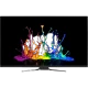 Beko B65L 9880 5S Ultra HD 4K TV, siyah ekranında renkli boya sıçramaları ve ince ayak tasarımı