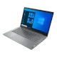 Lenovo ThinkBook 14 G6 IRL 21KG004NTRAT43 gri ultrabook laptop, açık ekranlı önden açılı görünüm
