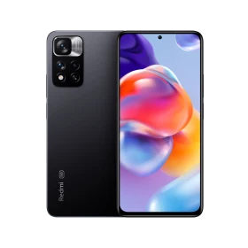 Xiaomi Redmi Note 11 Pro Plus 5G siyah akıllı telefon, ön ekran ve arka çoklu kamera tasarımıyla