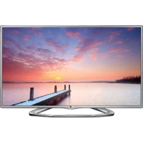 LG 32LA613S Full HD FHD LED televizyon, gün batımı manzaralı ekran görüntüsü, siyah-gri tasarım