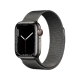 Apple Watch Series 7 Cellular 41 mm siyah paslanmaz çelik kasa ve Milano Loop akıllı saat
