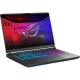 Asus ROG Strix G16 G615JH-RV052 FR55 siyah oyuncu laptop; RGB aydınlatmalı klavye ve ekran görünümü