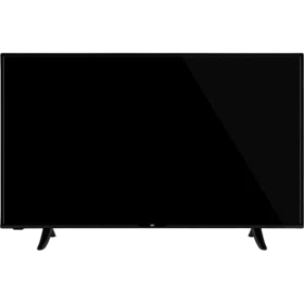 SEG 50SBU705 Ultra HD 4K LED televizyon, siyah ekranı ve ayaklarıyla önden görünüm