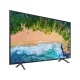 Samsung 49NU7100 Ultra HD 4K LED televizyon; doğal manzara ekran görüntüsü ve ince siyah tasarım.