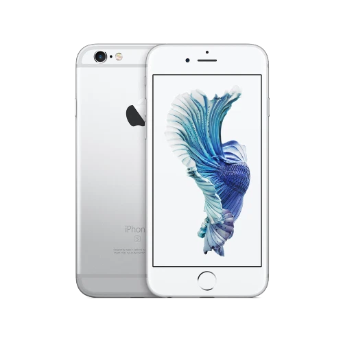 Beyaz Apple iPhone 6S akıllı telefon, ön ve arka yüzüyle vitrin ürünü görünümü