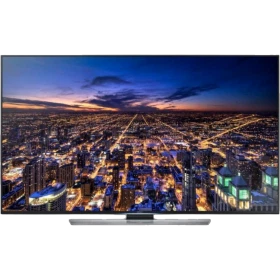 Samsung 65HU7500 Ultra HD 4K LED televizyon, şehir manzaralı ekranda canlı gece görüntüsüyle vitrin görünümü