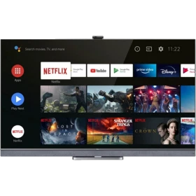 TCL 65C825 Ultra HD 4K LED televizyon, canlı film ve uygulama ekranı görünen vitrin görseli
