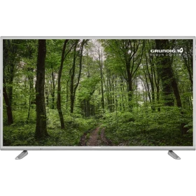 Grundig 55 GDU 7800S Ultra HD 4K TV, orman manzarası gösteren ince çerçeveli LED televizyon