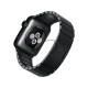 Apple Watch 38 mm uzay siyahı paslanmaz çelik kasa ve baklalı bilezik, arka yüzüyle birlikte görülüyor