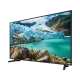 Samsung 55RU7090 Ultra HD 4K LED televizyon; buzul dağ manzaralı canlı ekran görüntüsü, genel renk.
