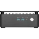 MSI Cubi 3 Silent S-055XTR siyah masaüstü bilgisayarın ön paneli ve USB bağlantıları