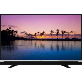 Arçelik A55L 6750 5B Full HD LED TV, gün batımı manzarası gösteren ince siyah ekranlı televizyon