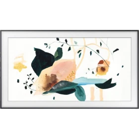 Samsung 75LS03T Ultra HD 4K QLED televizyon ekranında soyut renkli sahne yansıması, genel renkli vitrin görünümü
