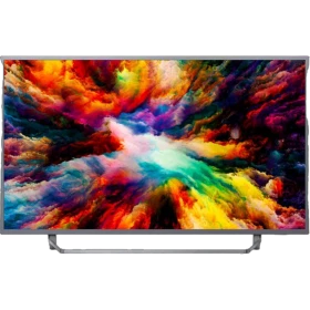 Philips 65PUS7303 Ultra HD 4K LED televizyon ekranında canlı renkli bulut manzarası, genel renkli vitrin TV