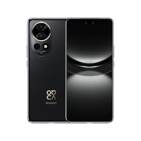 Huawei Nova 12 Pro siyah akıllı telefon, ön ekran ve arka kamera modülü detaylı vitrin görünümü
