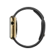 Apple Watch Edition 38 mm, 18 ayar sarı altın kasa ve siyah spor kordonlu akıllı saat yan görünüm