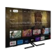 Grundig 65 GQ 950A Ultra HD 4K LED televizyonun, akıllı TV arayüzü açıkken önden ve yandan görünümü