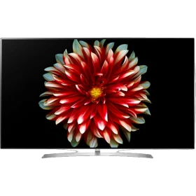 LG OLED65B7V Ultra HD 4K OLED televizyon; siyah çerçeveli şık tasarım, canlı çiçek görüntüsüyle vitrin ekranı