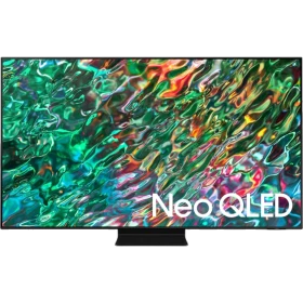 Samsung 55QN90B QLED Ultra HD 4K TV ekranda Neo QLED renkli görüntü ile, siyah tasarımlı vitrin görünümü