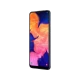 Samsung Galaxy A10 siyah akıllı telefonun önden görünümü, geniş ekran ve ince çerçeve tasarımı