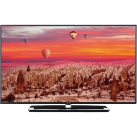 Vestel 48FA7500 Full HD LED televizyon, manzara görüntüsü gösteren siyah ekran ve ayaklı tasarım