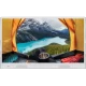 Vestel 32H9520B HD Ready LED TV, kamp çadırı manzarası gösteren beyaz çerçeveli televizyon
