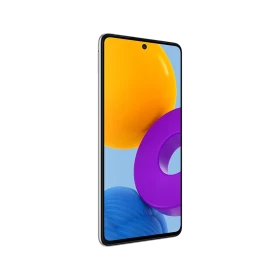 Siyah Samsung Galaxy A52s akıllı telefon, ince çerçeveli ekran ve ortada ön kamera deliğiyle önden görünüm