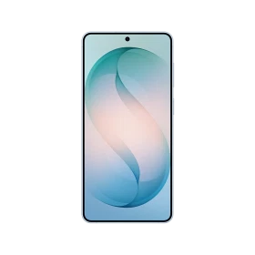 Samsung Galaxy S26 Plus mavi akıllı telefon, ince çerçeveli ekran ve ortada selfie kamerası detayı