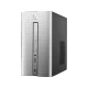 HP 570-p004nt 1JV28EA gümüş ve siyah renkli masaüstü bilgisayar kasası, önden görünüm