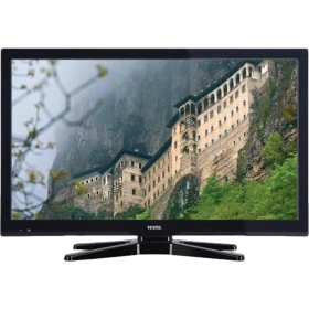 Vestel 28PH5115 HD Ready LED televizyon, siyah çerçeveli ekranında manzara görüntüsüyle önden görünüm