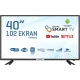 Onvo OV40250 40 inç Full HD Smart LED televizyon, siyah çerçeveli düz ekran tasarımıyla önden görünüm