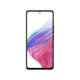 Samsung Galaxy A53 siyah akıllı telefon, önden görünüm; ince çerçeveli ekran ve ortada ön kamera deliği