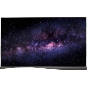LG OLED77G6V Ultra HD 4K OLED televizyon; galaksi temalı ekranda yüksek çözünürlüklü görüntü gösterimi