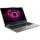 Gri Lenovo LOQ 15AHP10 83JG006ATR FR63 oyuncu laptop, açık ekran ve renkli klavye ile önden görünüm